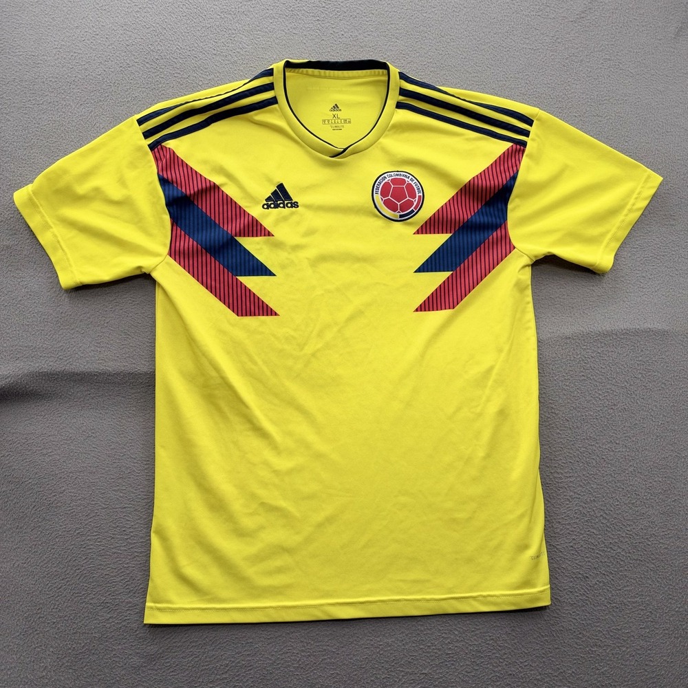 Colombia National Team Jersey Mens XL Yellow Soccer Adidas Climalite Shirt
